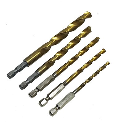 5 Delige boor bitboren titanium coating boren bit set 4 tot 10mm 