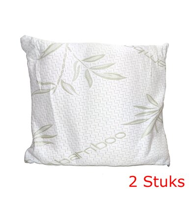 2x Bamboo hoofdkussen traagschuim Kussen pillow 60X50cm 