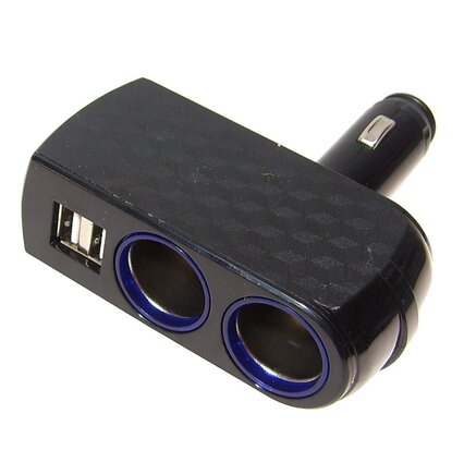 Auto Sigarettenplug splitter met dual 2.1A usb aansluiting