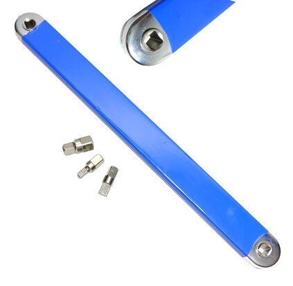 Verlengsleutel 39cm 390mm staal kettinggedreven met adapters 3/8" - 3/8", 3/8"-1/4", 3/8"- 1/2" Universeel