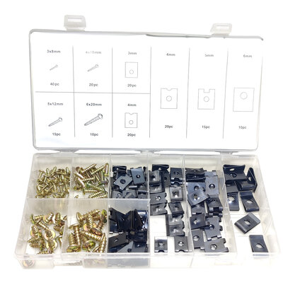 Plaatmoer schroef parker plaatschroeven met clip assortiment 170 delig U-Clips 