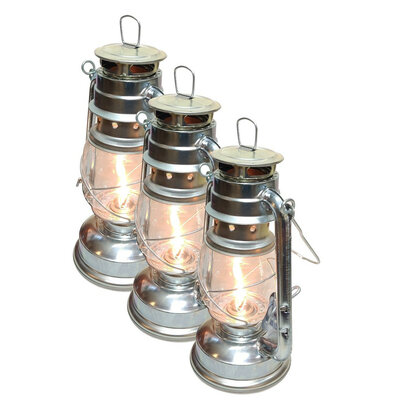 3x Stormlantaarn olielamp windlicht 24cm 