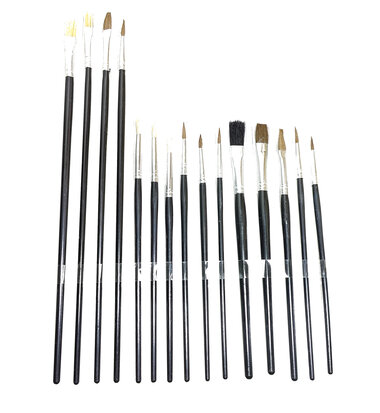 Penselen penseel paint brush kwast kwastenset assortiment 15dlg 