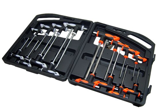 Sleutel torx en inbus set lang sleutelset in stevige doos 16 delig Tools met T greep handvat